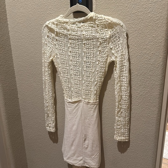 EGO LONG SLEEVE WRAP DRAPE DETAIL MINI BODYCON DRESS - Picture 9 of 9